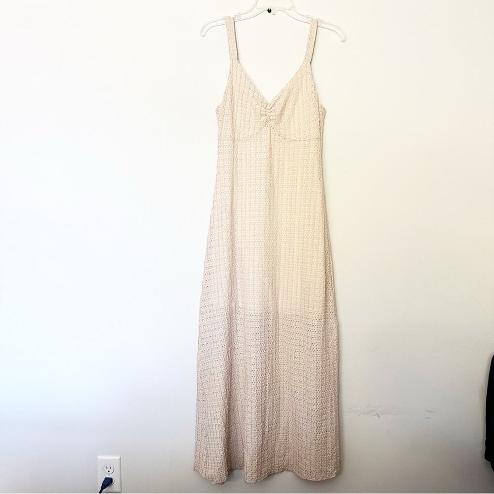 Jessica Simpson Textured Maxi Dress Cream Neutral Junior Large Vacation Resort